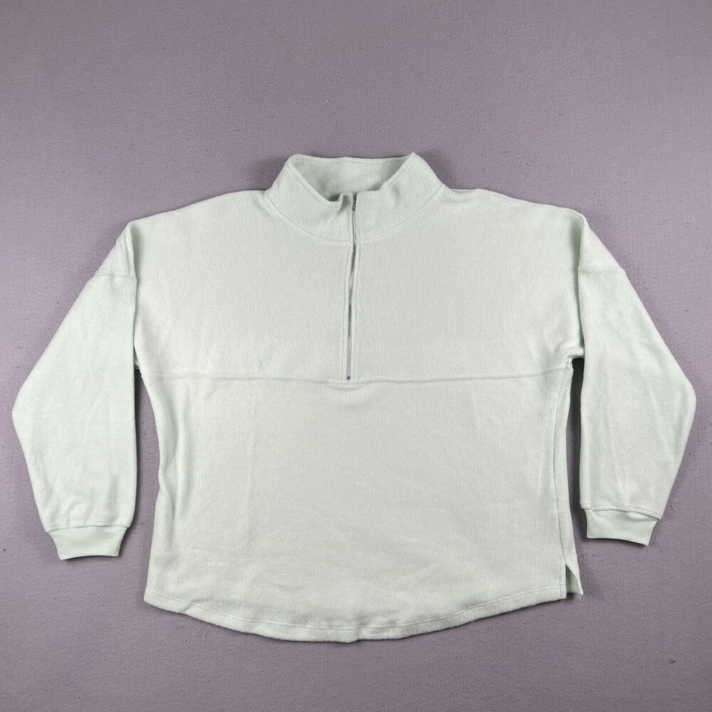 Soft Serve‎ Sweater Size XL Mint Green Cloud Cotton 1/2 Zip Pullover